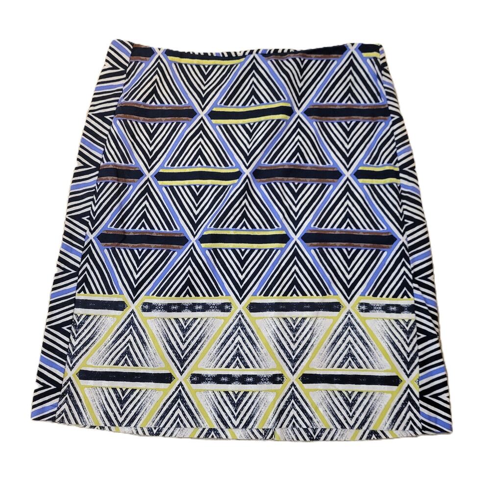 Nic + Zoe Women's Skirt Size 10‎ Boho Mosaic Print Zipper Cotton Spandex Travel